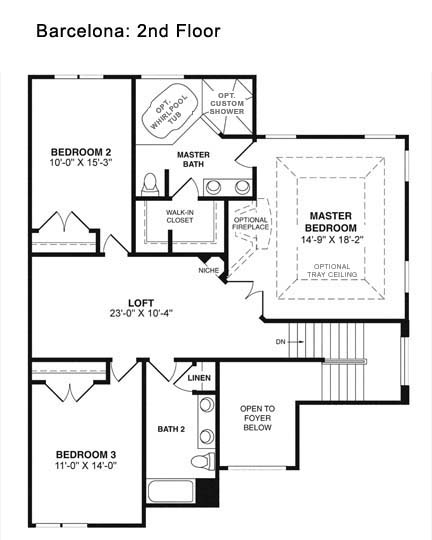 Barcelona's 2nd Floor floor plan.